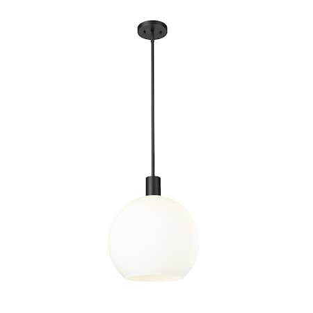 Z-Lite Margo 1 Light Pendant, Matte Black & White 7500P14-MB